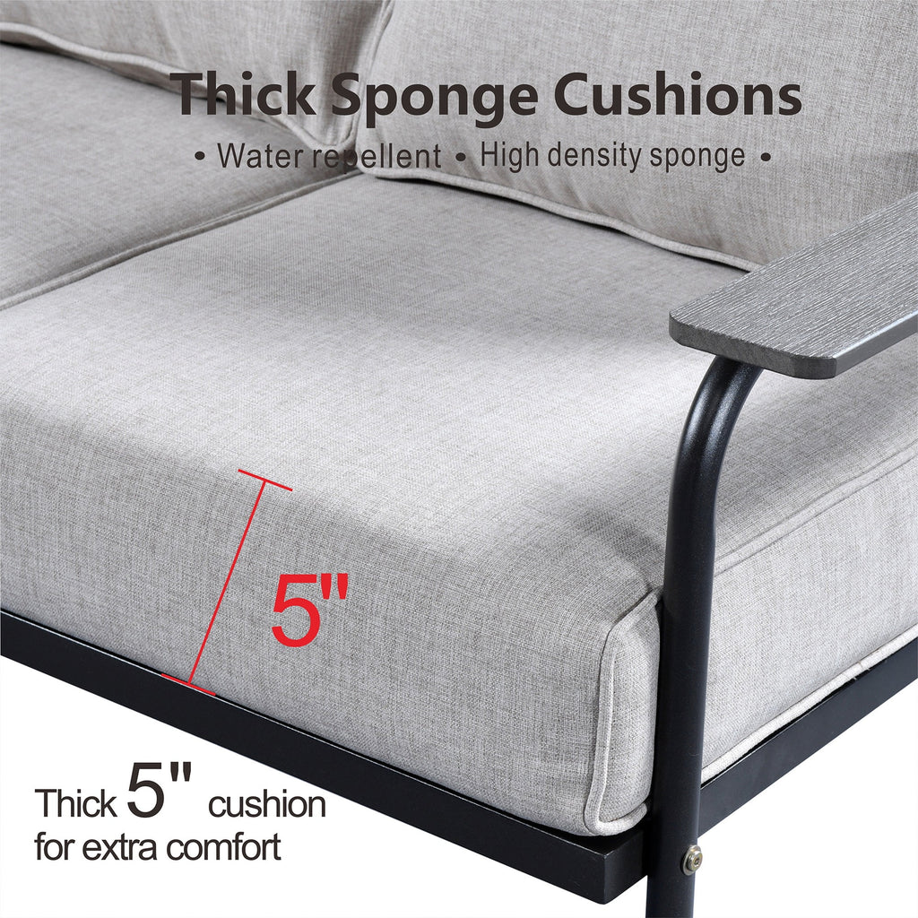 4 Pieces Wicker Outdoor Sectional Sofa with Coffee Table H306