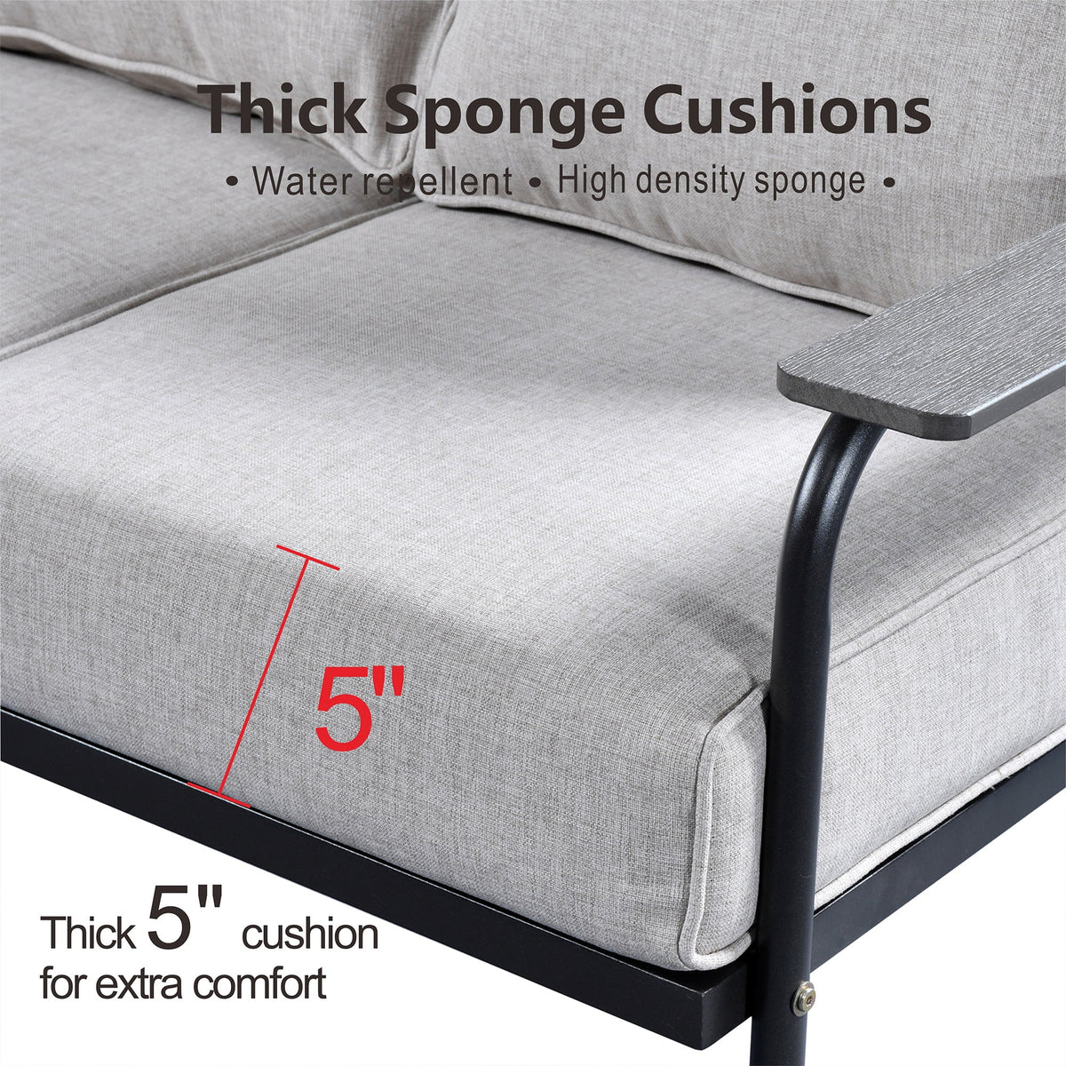 4 Pieces Wicker Outdoor Sectional Sofa with Coffee Table H306