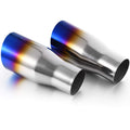 2.5 Inch Inlet Blue Burnt Stainless Steel Exhaust Tip, 2 Pack T559