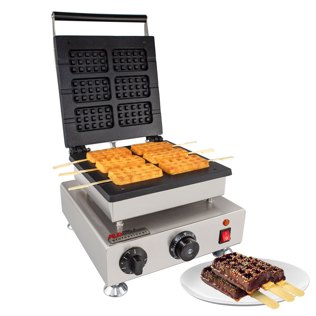 Belgian Stick Waffle Iron, 6 Rectangular Waffles, Stainless Steel, Nonstick X797