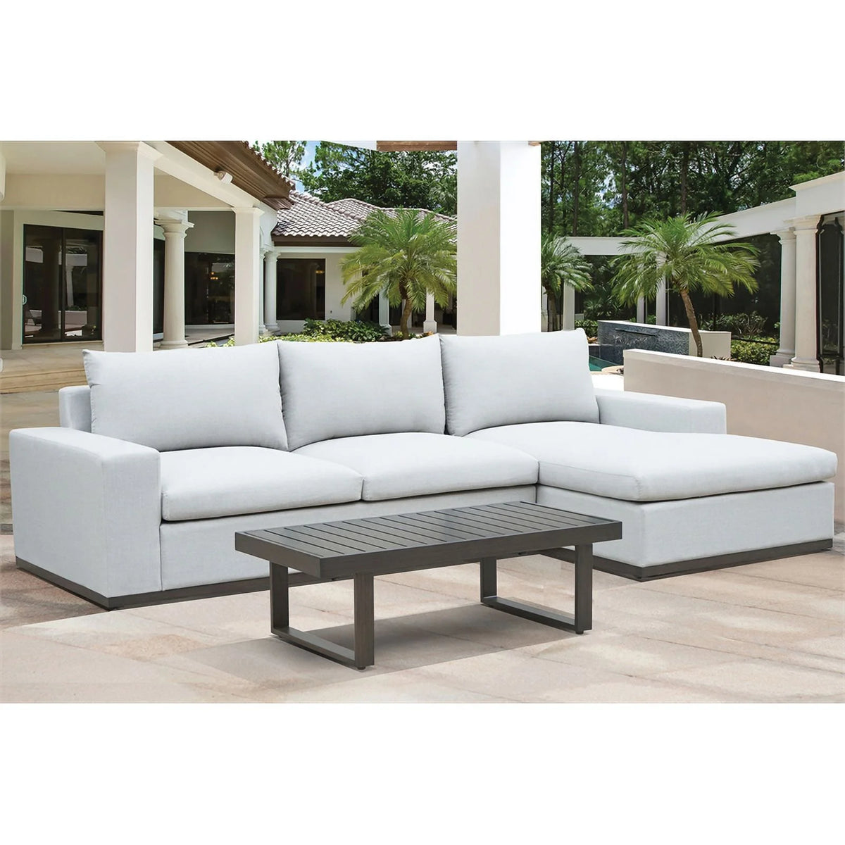 Brown Aluminum Patio Cocktail Table S8430