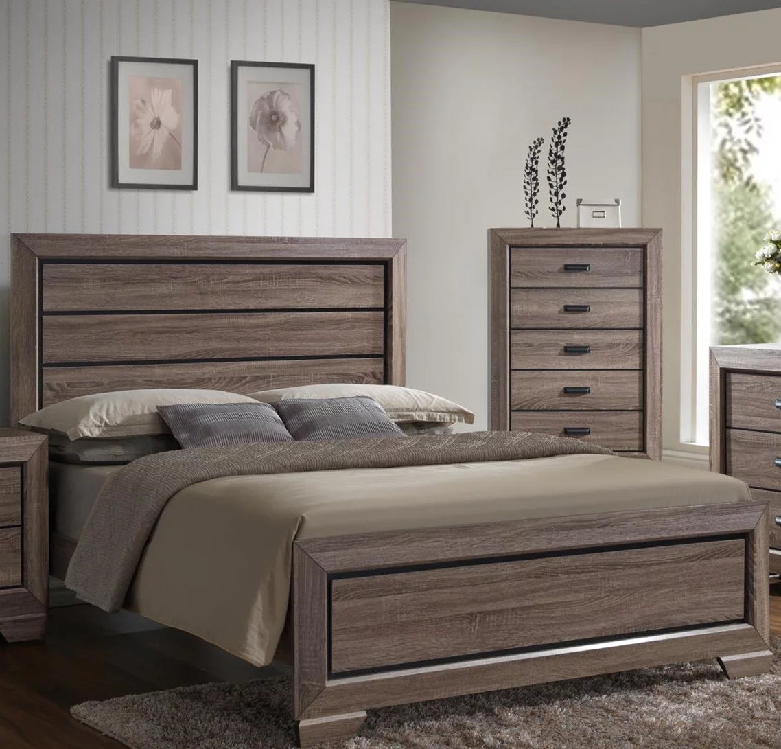 Rustic Wooden Brown Queen Bedroom Set S606121
