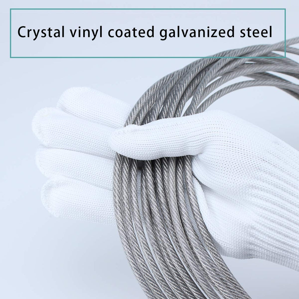 165 Feet Vinyl Coated Galvanized Steel Aircraft Cable for Railing Decking Stair Balustrade DIY Q30617