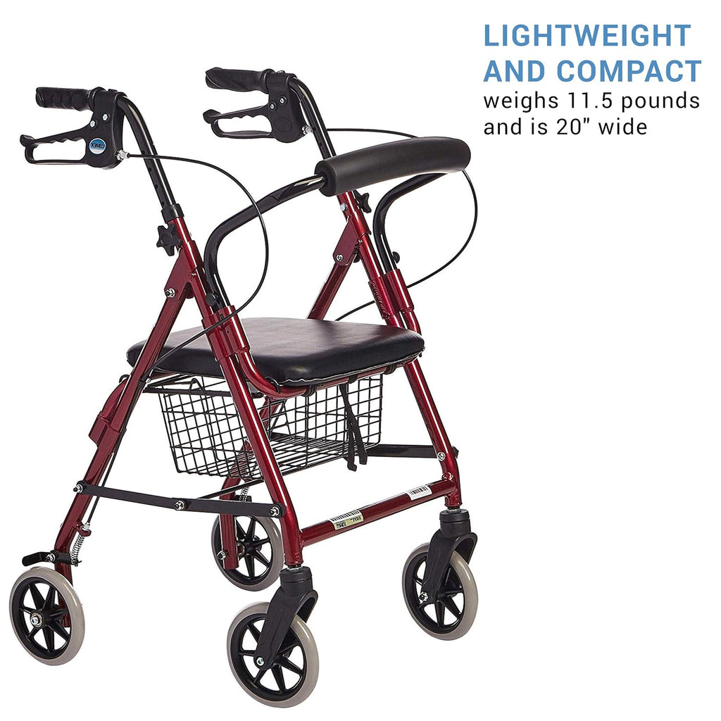 Small & Narrow Rollator Walker with Seat J3521