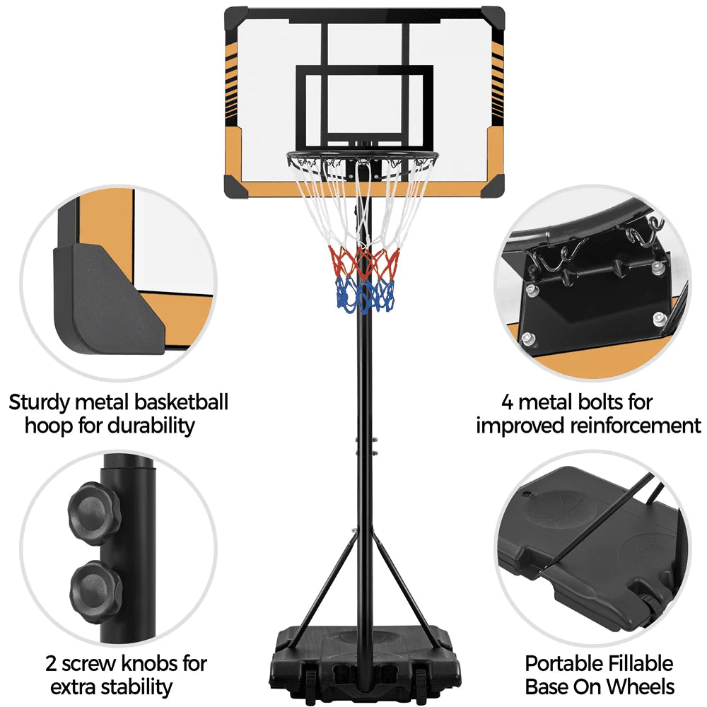 Height Adjustable Portable Basketball Hoop with Wheels H97694