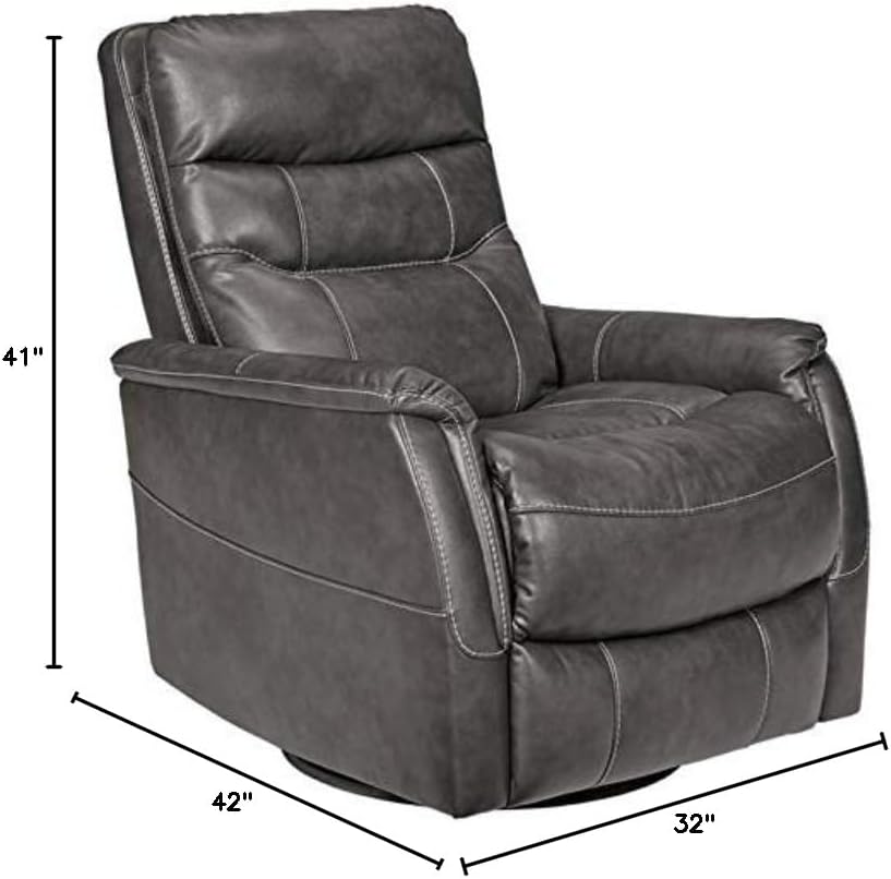 Dark Gray Swivel Glider Recliner C3517