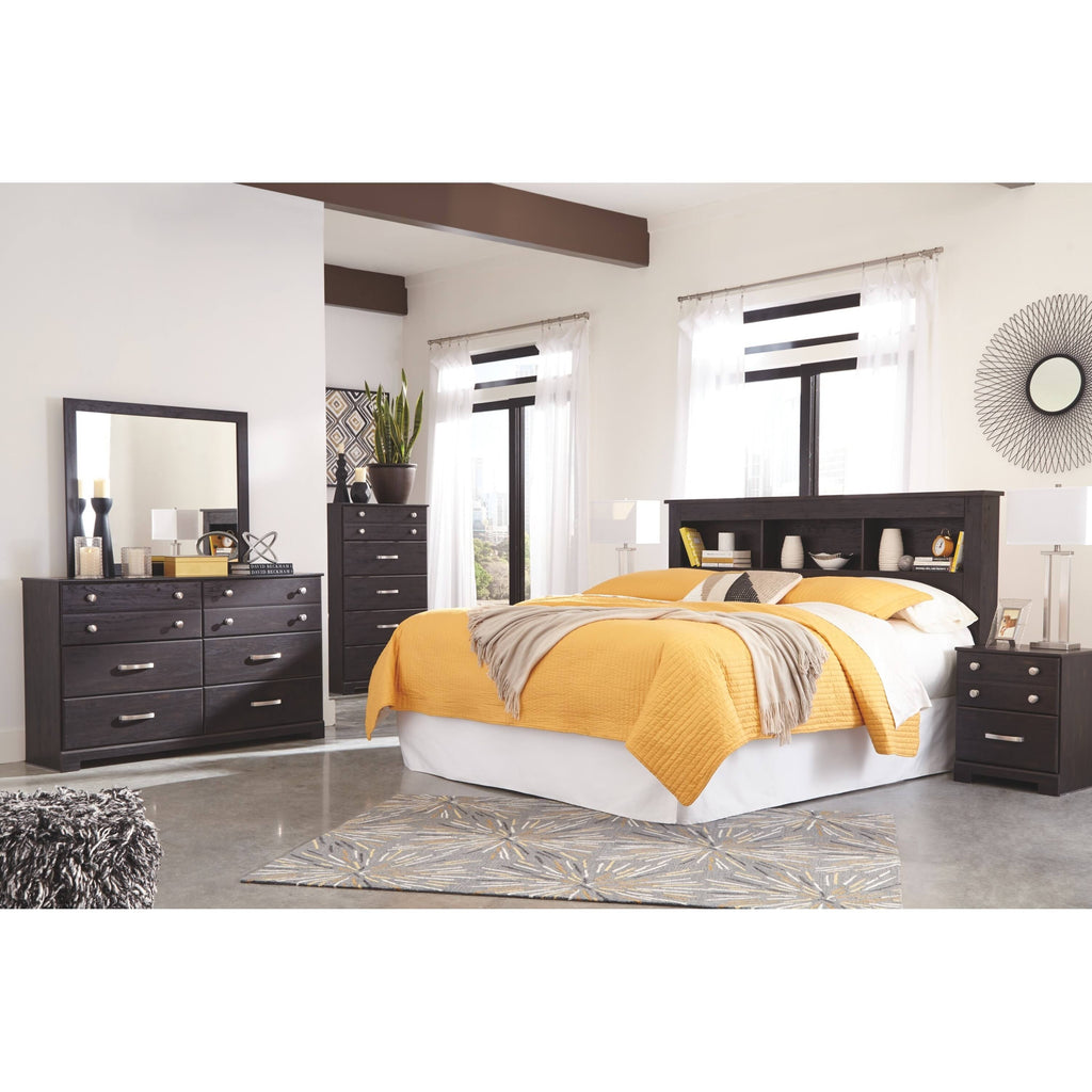Dark Brown King Bookcase Headboard K1946
