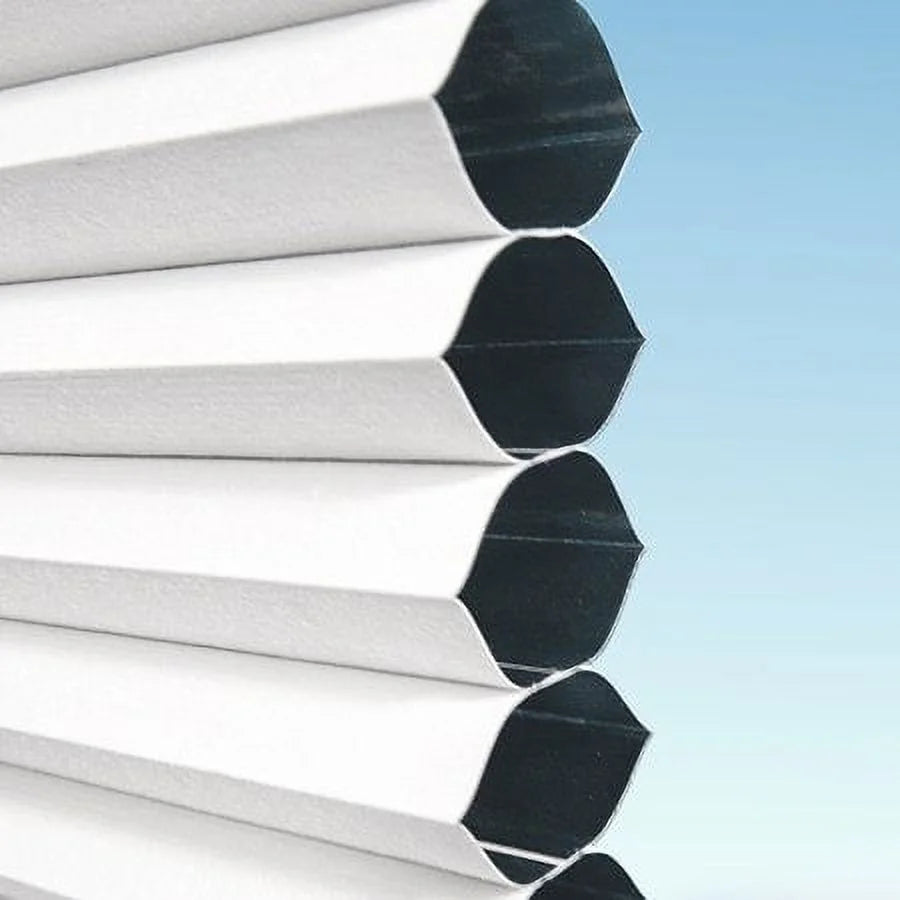 White Cordless Blackout Polyester Honeycomb Window Shades 17.5" x 48" V46495