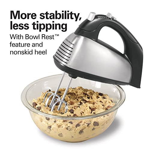 6-Speed Electric Hand Mixer with Storage Case, Brushed Stainless L982785