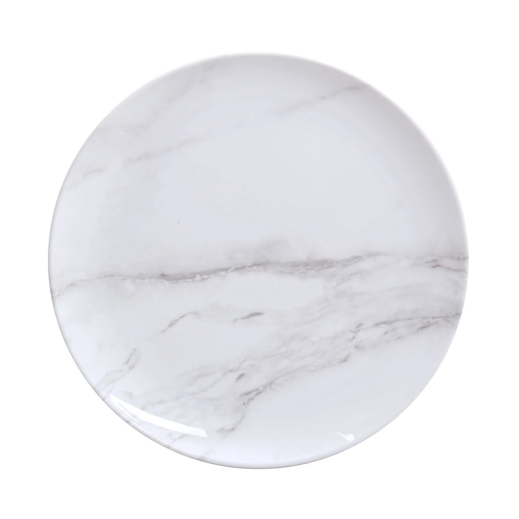 12-Piece Melamine Grey and White Marble Dinnerware Set S809389