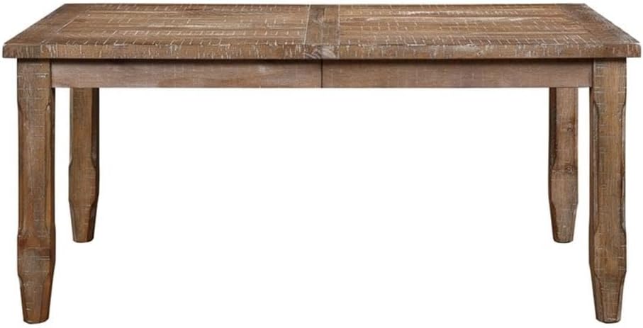 Light Brown Distressed Wood Extendable Dining Table J1339