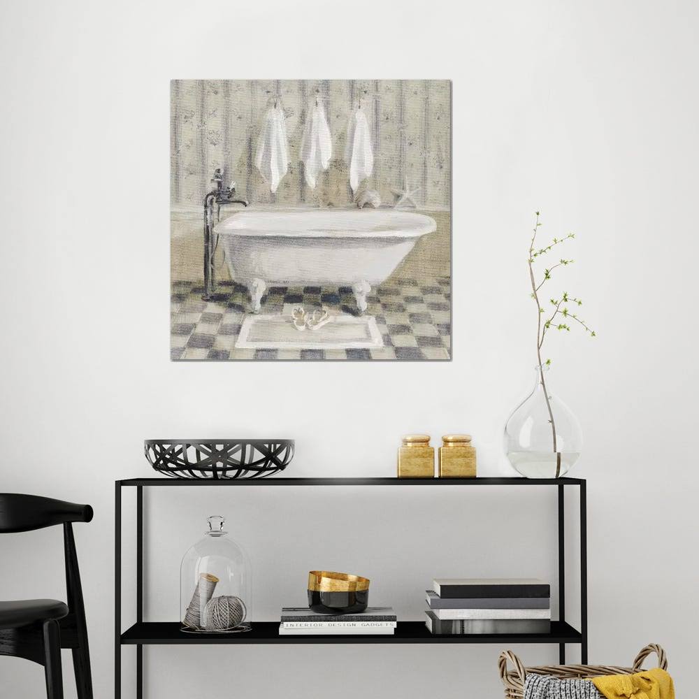 Victorian Bath IV White Tub Canvas Art C504