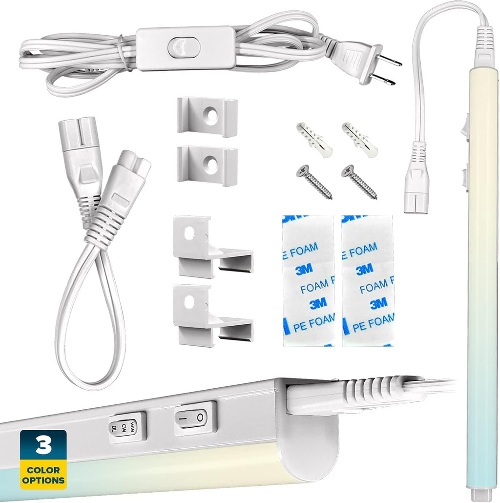 34 Inch LED Under Cabinet Light Kit, Plug in, Linkable, 3 Color Option, 12W, 1200 Lumens W658