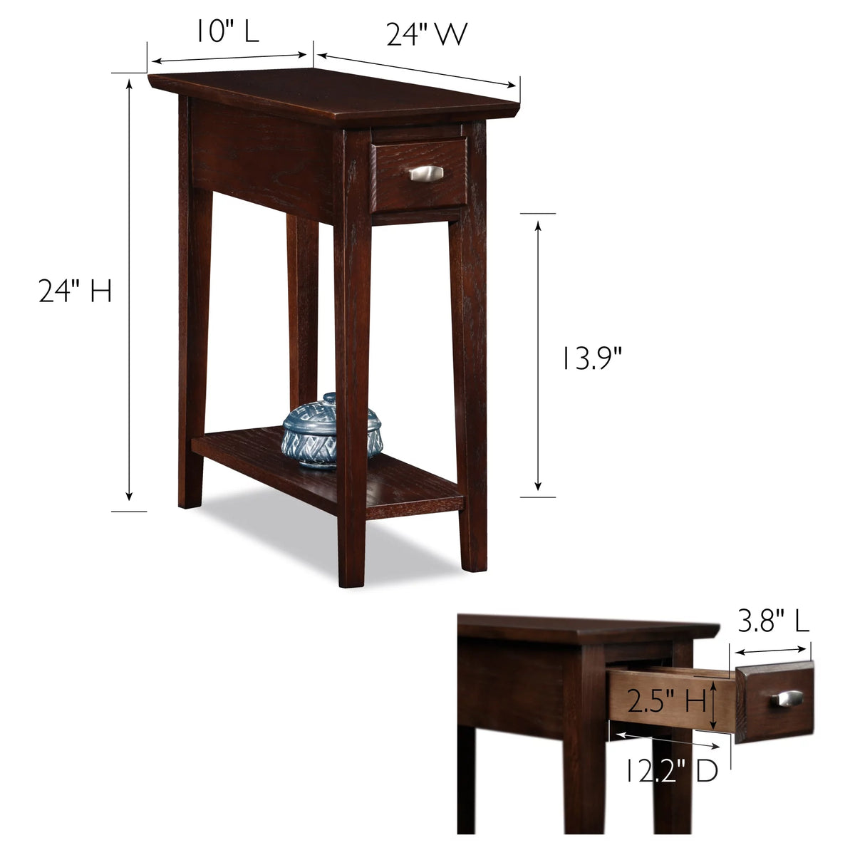Chairside Table in Chocolate Oak K798