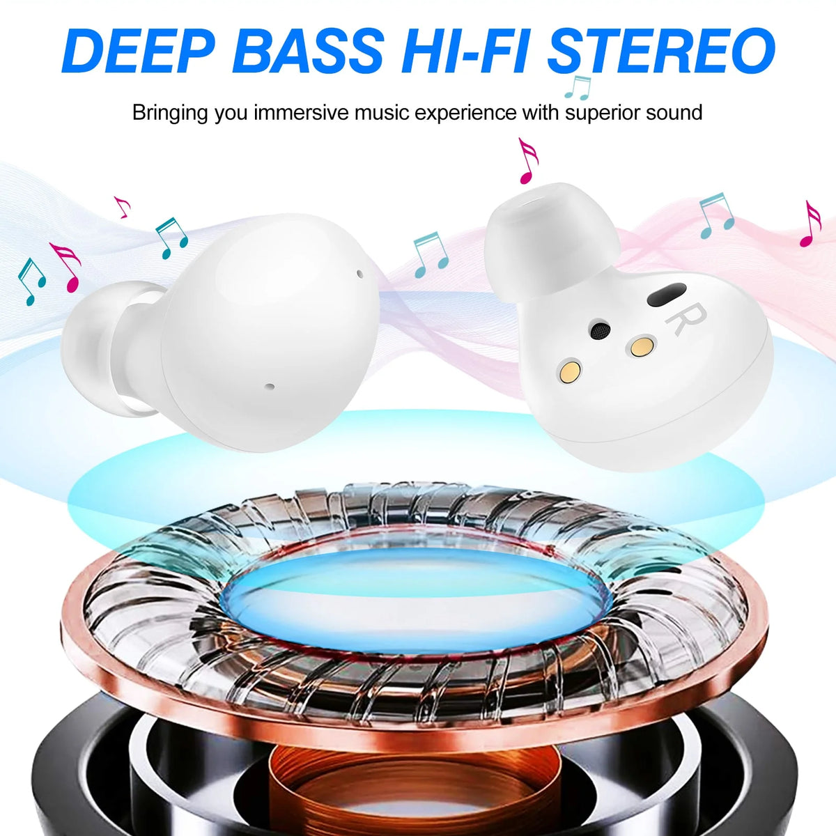 White Truly Wireless Bluetooth Headphones B986446