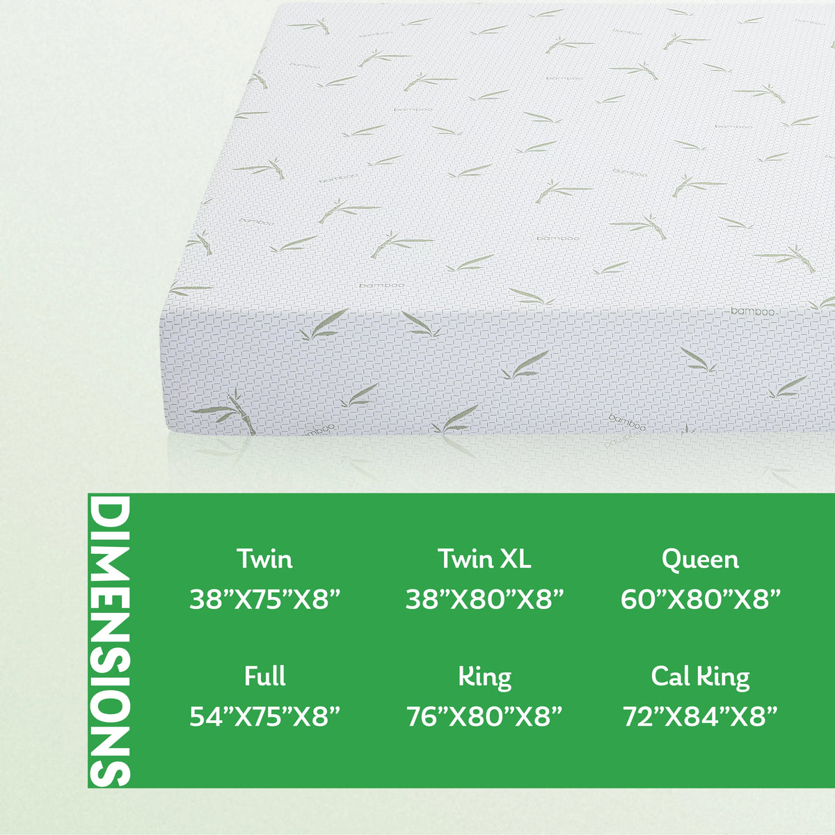 Green Tea Gel Memory Foam Mattress Twin Size N897634