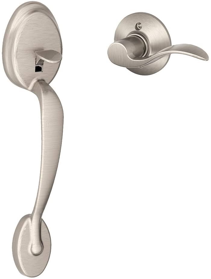 Satin Nickel Left Hand Lever Front Entry Handleset L465193