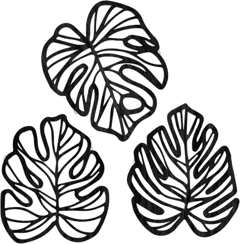 3 Pcs Wooden Palm Leaves Wall Art B11931