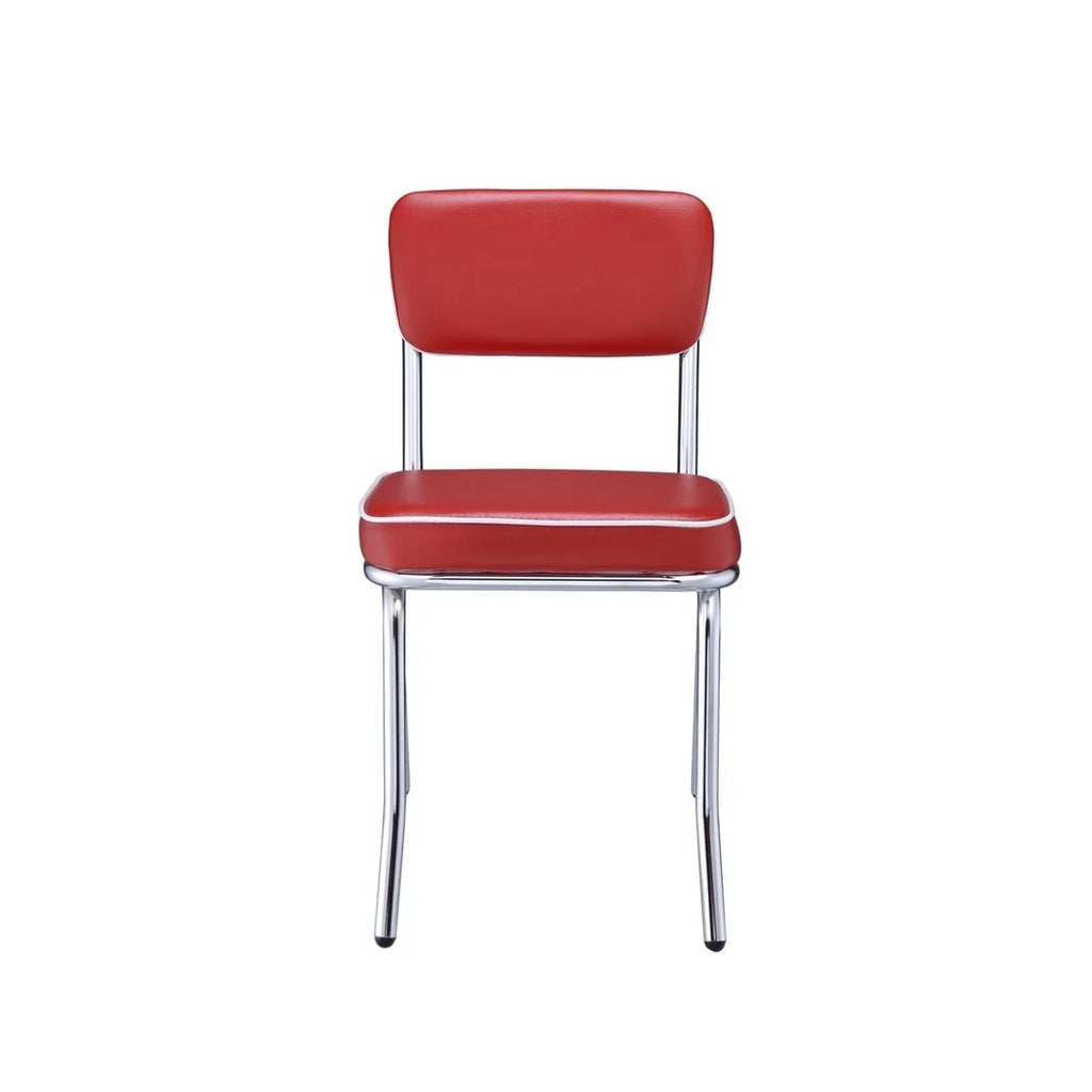 Red and Chrome Open Back Side Chairs Set of 2 M858465