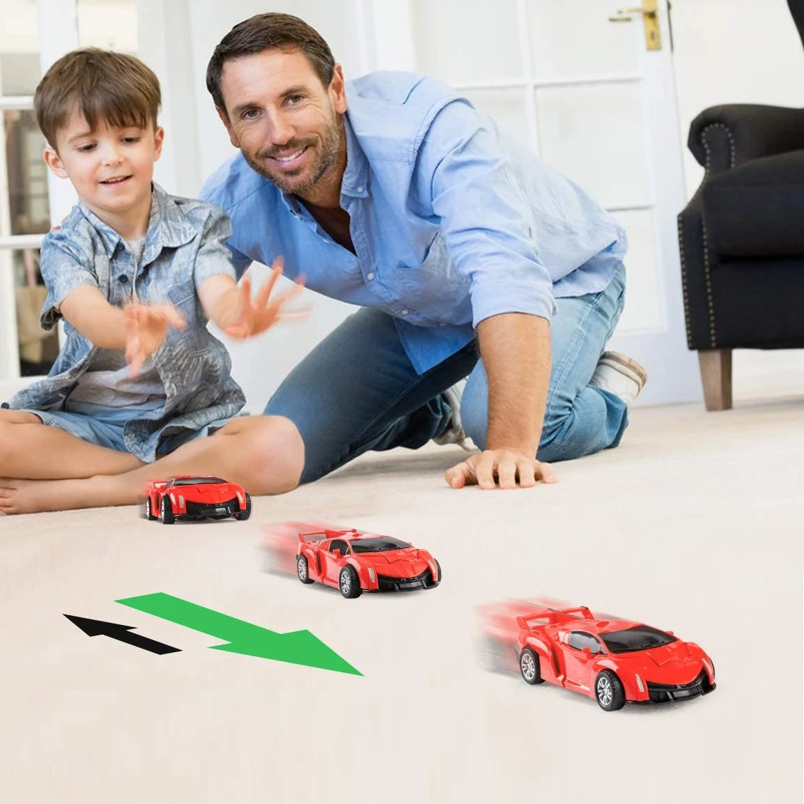 2 Pack Transforming Robot Car Toy W2793
