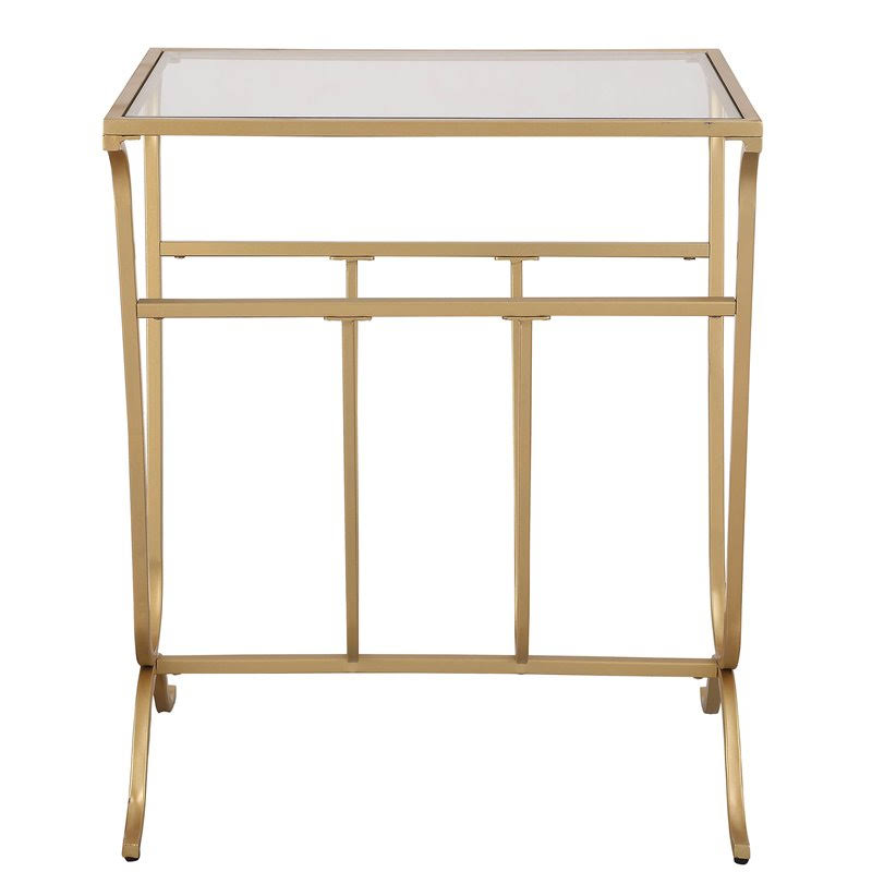 Gold Glass Top Accent Table P585