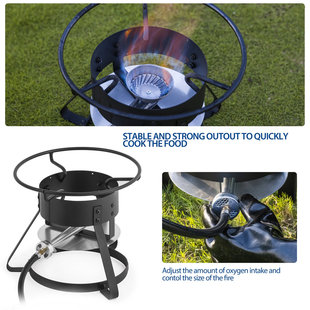 11 Qt. Aluminum Outdoor Deep Fry Pot with Basket and Thermometer A1640