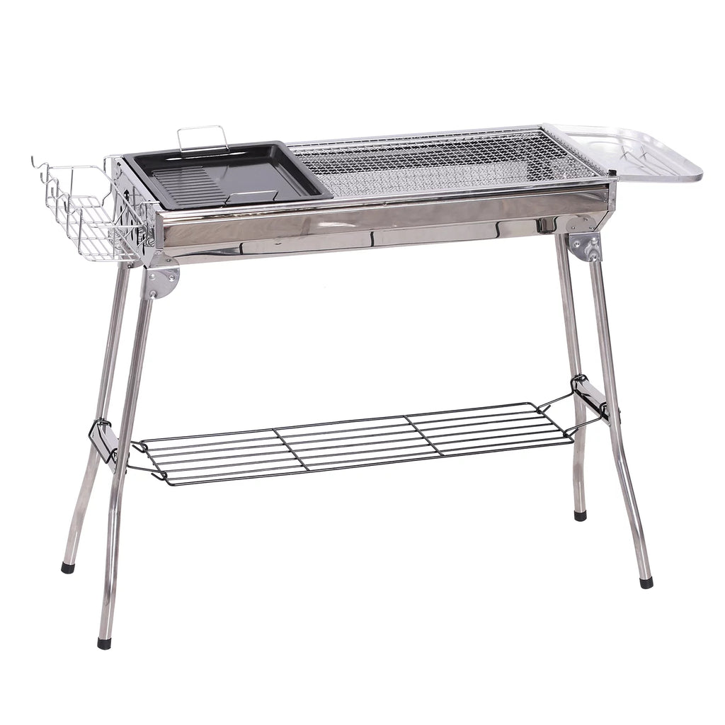Portable Folding Charcoal BBQ Grill Stainless Steel A736899
