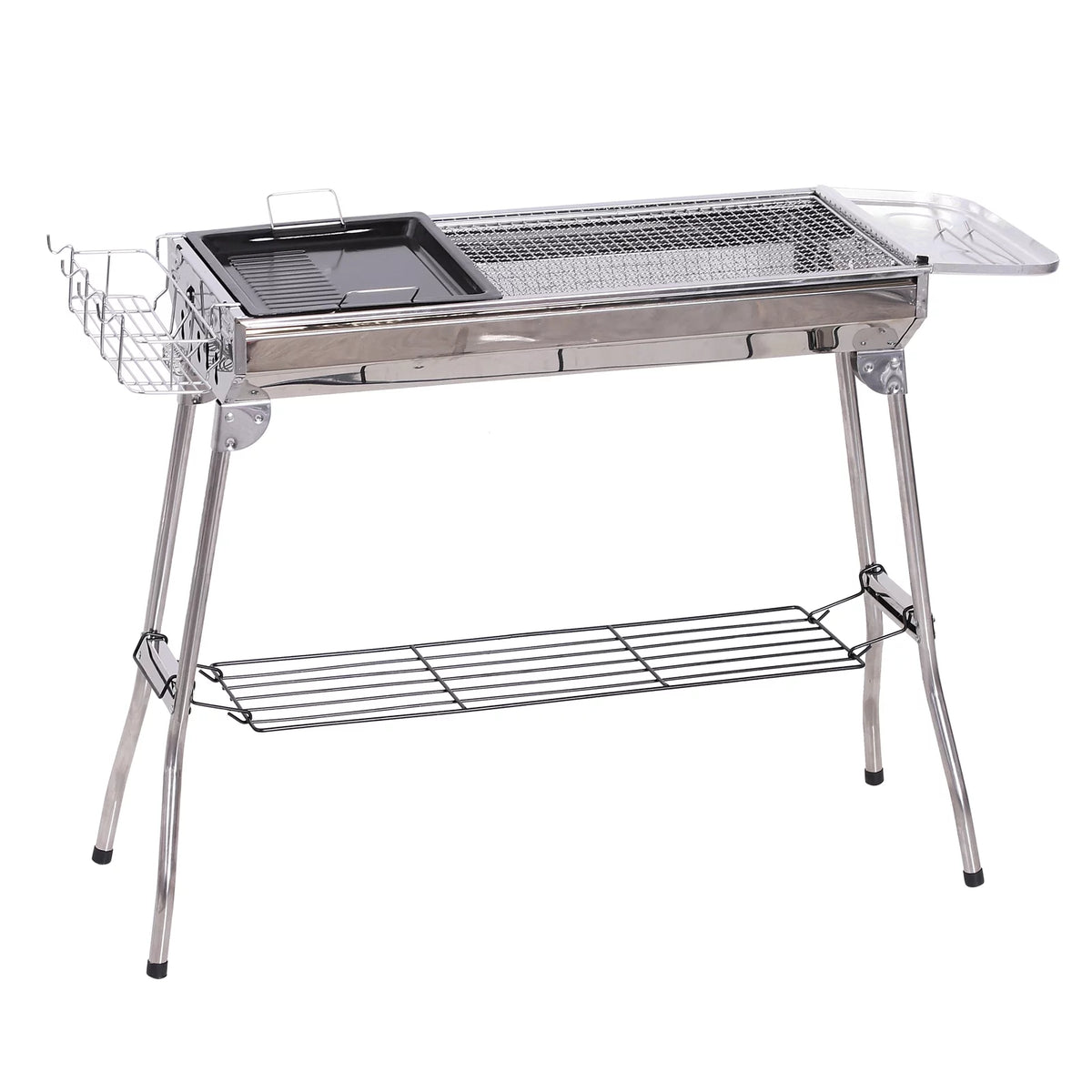 Portable Folding Charcoal BBQ Grill Stainless Steel A736899