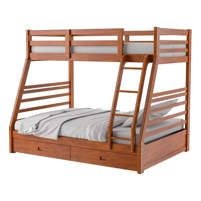 Oak Wood Twin over Full Bunk Bed I19331