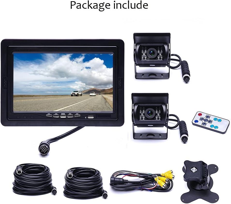 Vehicle Backup Camera 4 Split Monitor 18 IR Night Vision Waterproof Z80592