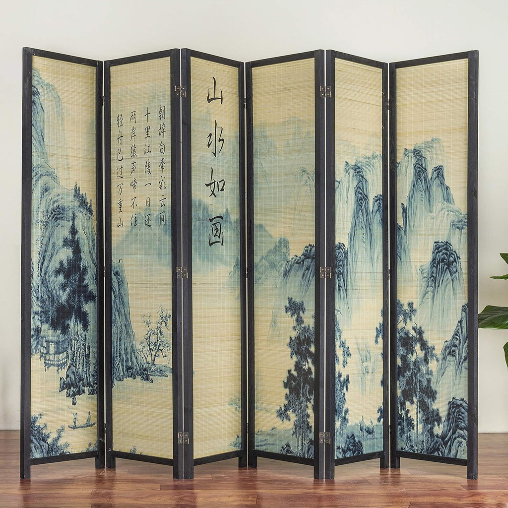 6-Panel Bamboo Freestanding Room Divider C460