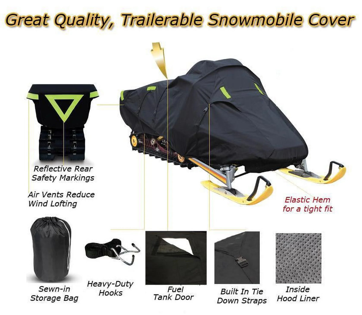 Trailerable 600 Denier Snow Cover for Ski Doo Summit X 800HO E3265