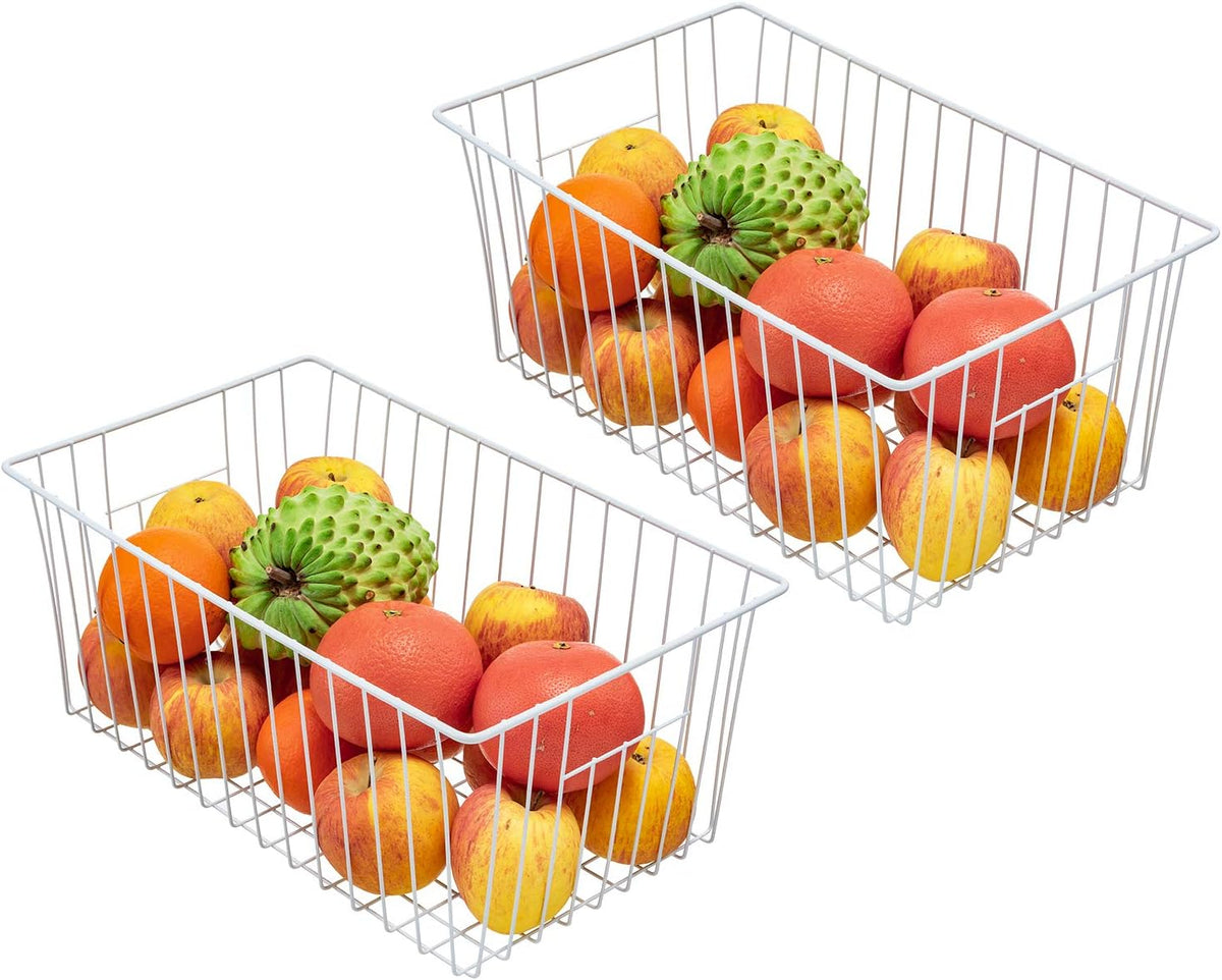 16 inch Wire Storage Organizer Baskets Pack of 2 C790766