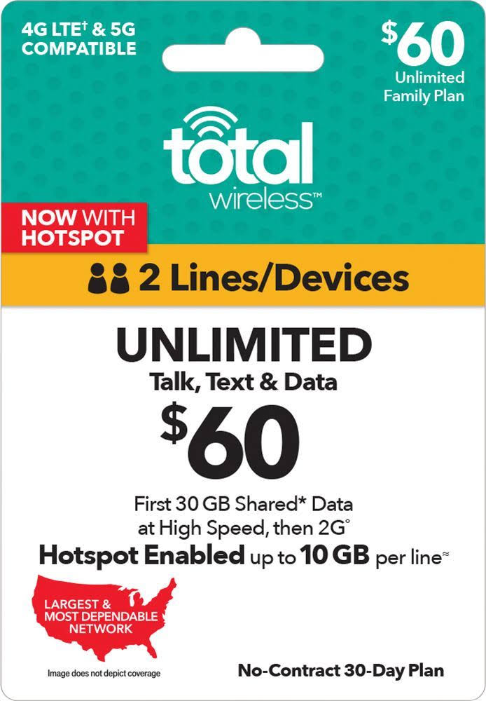 Unlimited Family 30-Day Plan Card Y81161