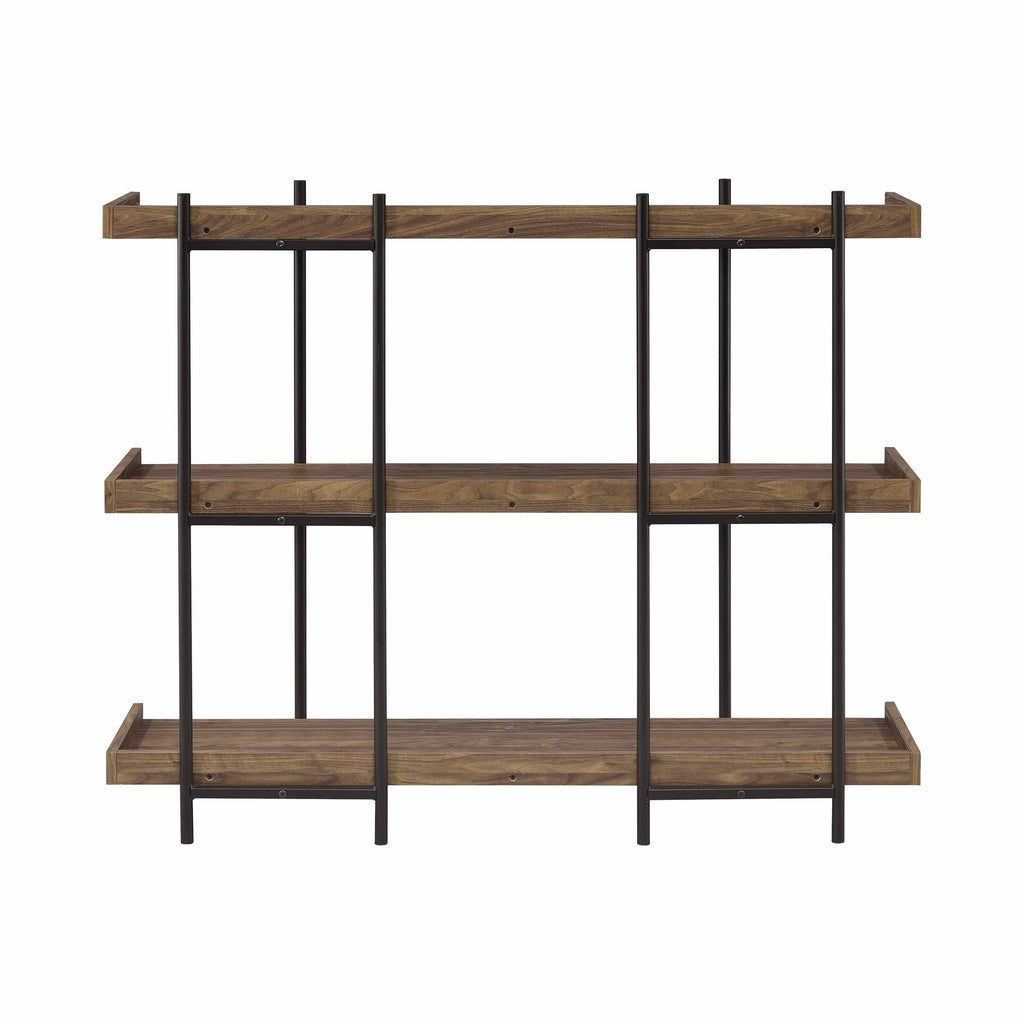Aged Walnut 3-Shelf Bookcase A62539