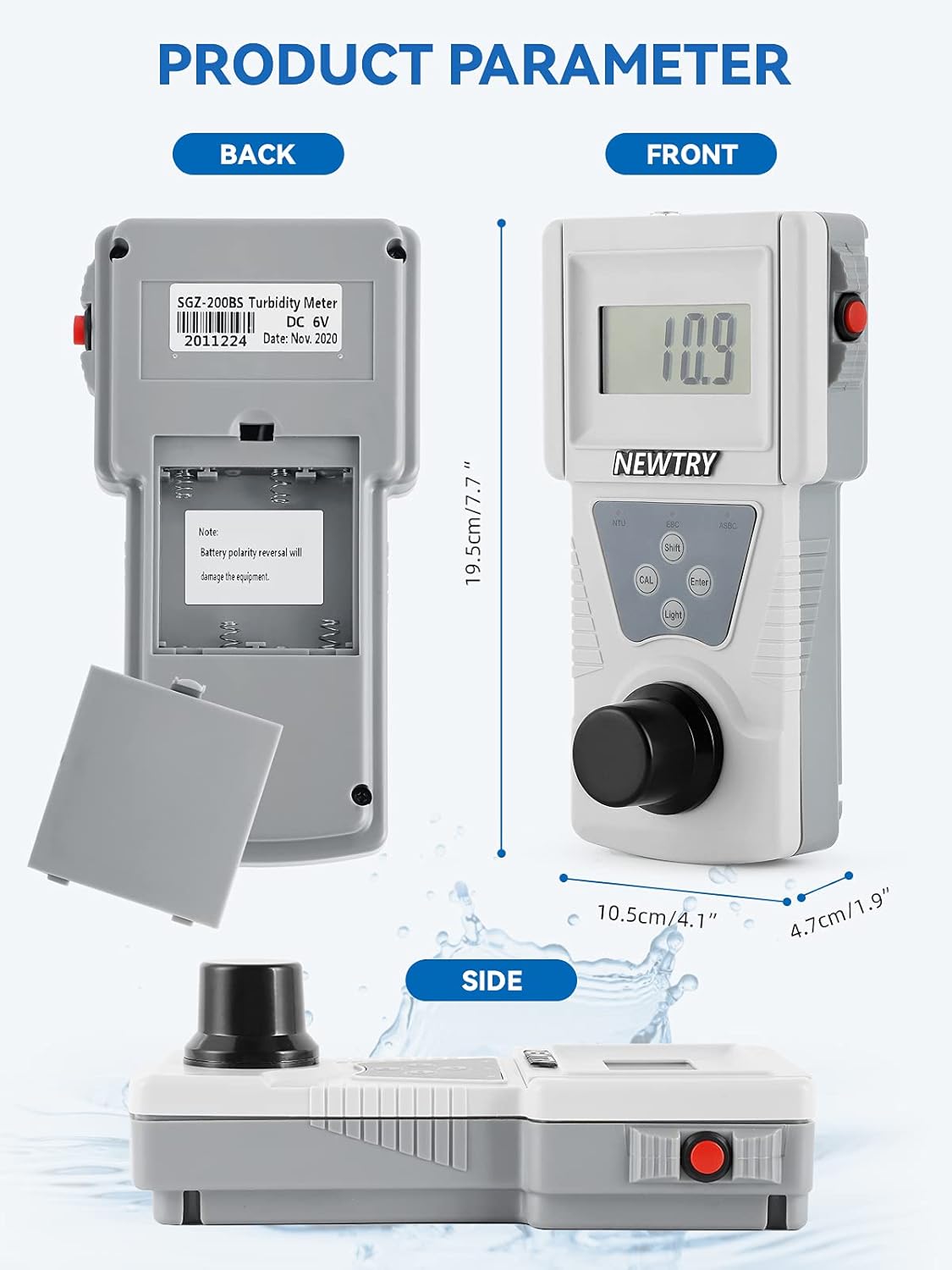Portable Digital Water Turbidimeter 0~200 NTU Q816