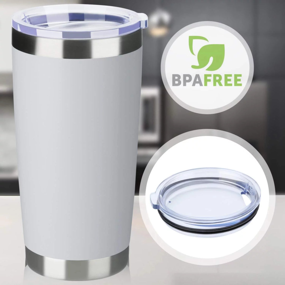 20oz Double Wall Vacuum Insulated Stainless Steel Tumbler 8 Pack with Lid and Straw O1165