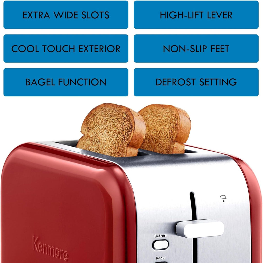 2 Slice Stainless Steel Toaster with Extra Wide Slots X687