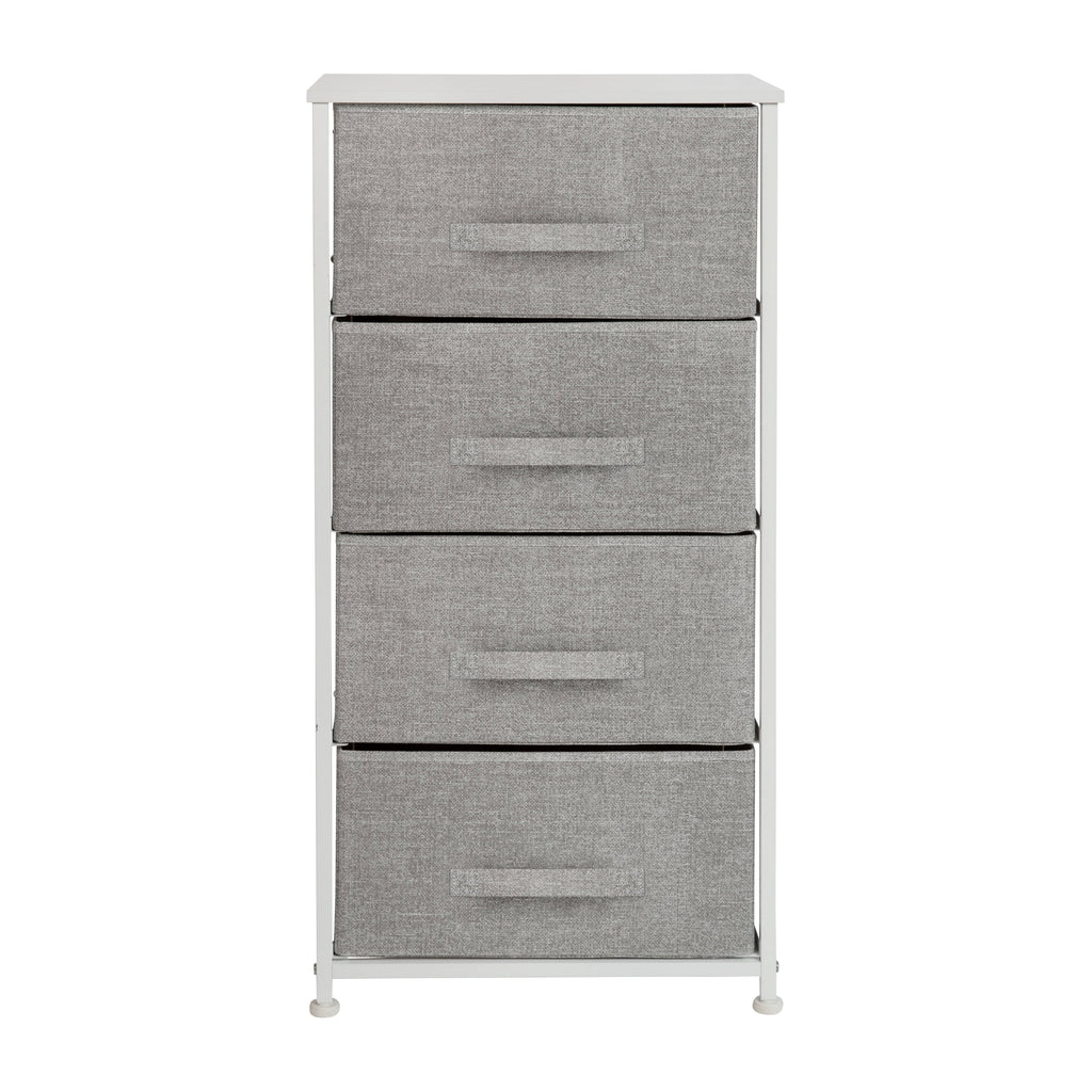 White 4 Drawer Fabric Storage Dresser D385