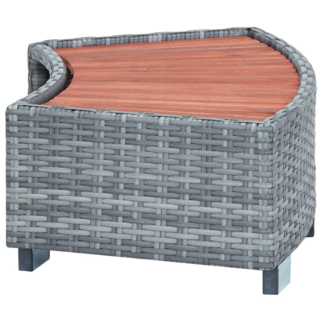 Gray Poly Rattan Spa Step S47816
