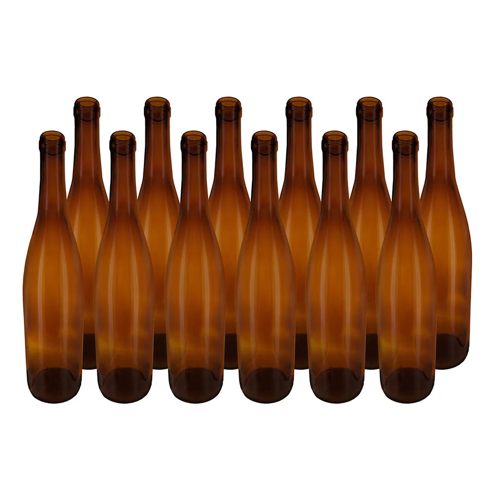 750 ml Amber Glass Hock Bottles, 12 per case S4249