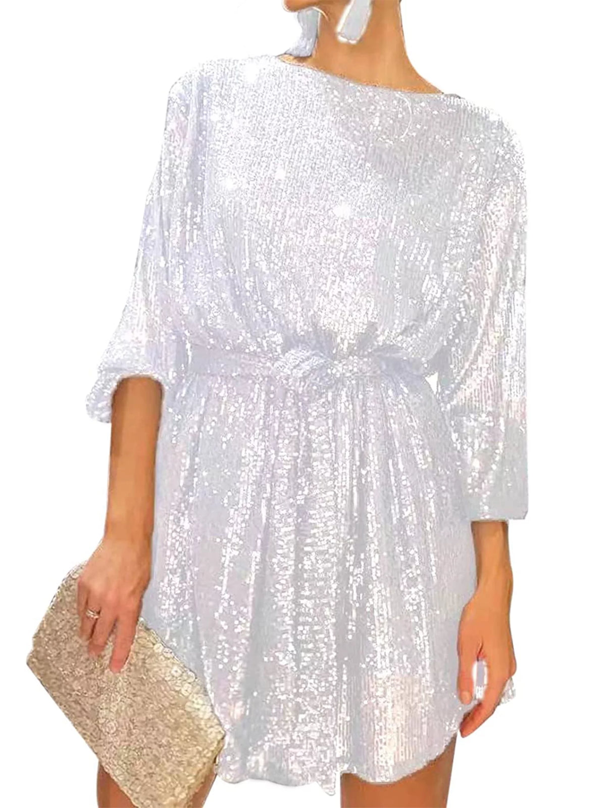 Long Sleeve Floral Lace Round Neck Evening Dress K540