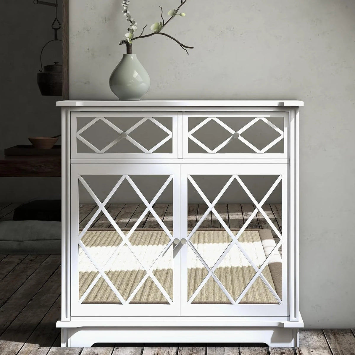 White 3 Drawer Dresser L599