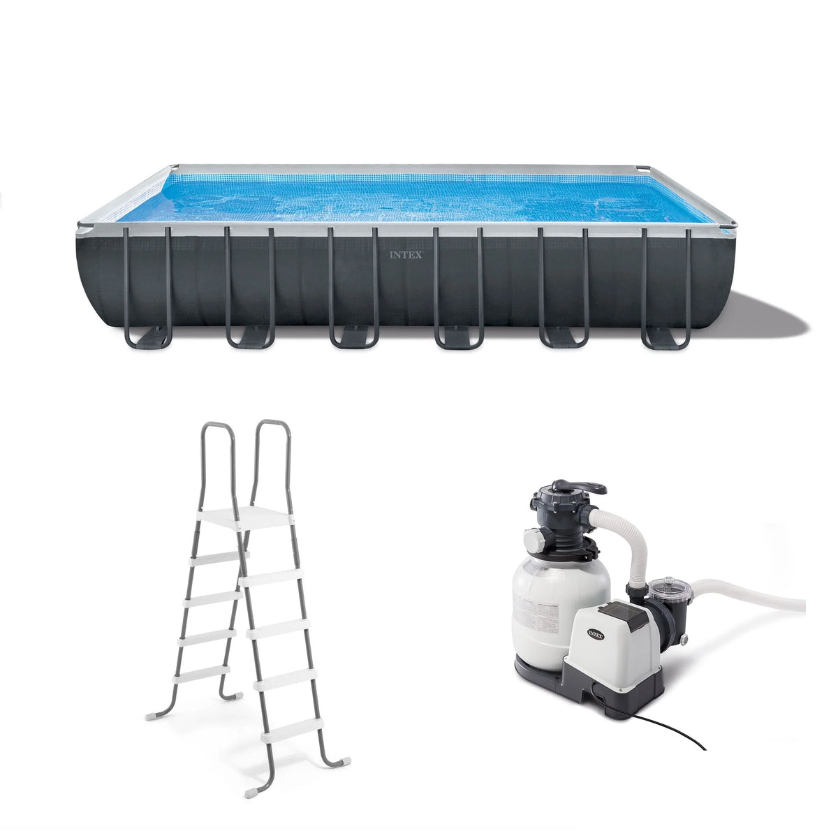 24' x 12' x 52 Rectangular Frame Swimming Pool with Pump T302