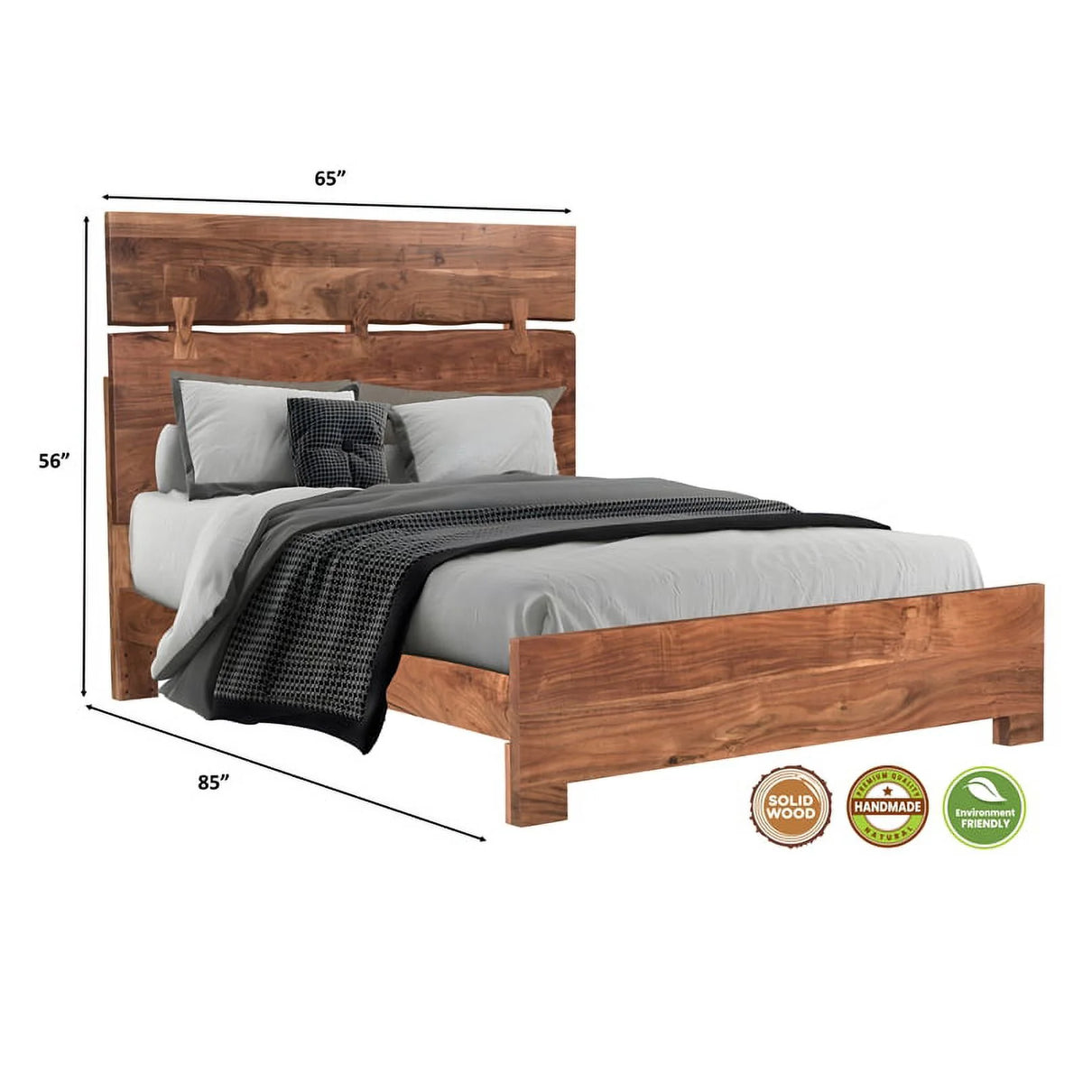 Solid Wood Queen Panel Bed Z17570