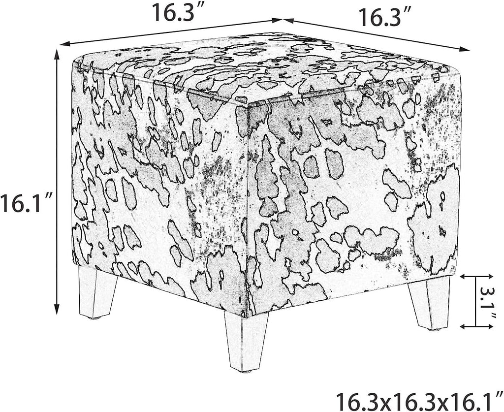 Square Ottoman With Wooden Legs M962082