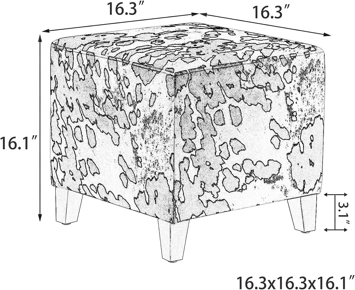 Square Ottoman With Wooden Legs M962082