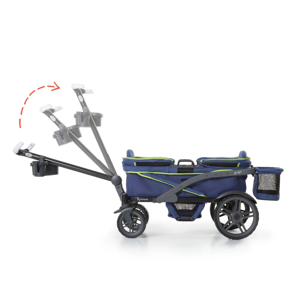 2-Seater Wagon Stroller with Rugged Wheels and Removable Canopy L933602