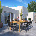 9 Pieces Teak Rectangular Outdoor Dining Set K206