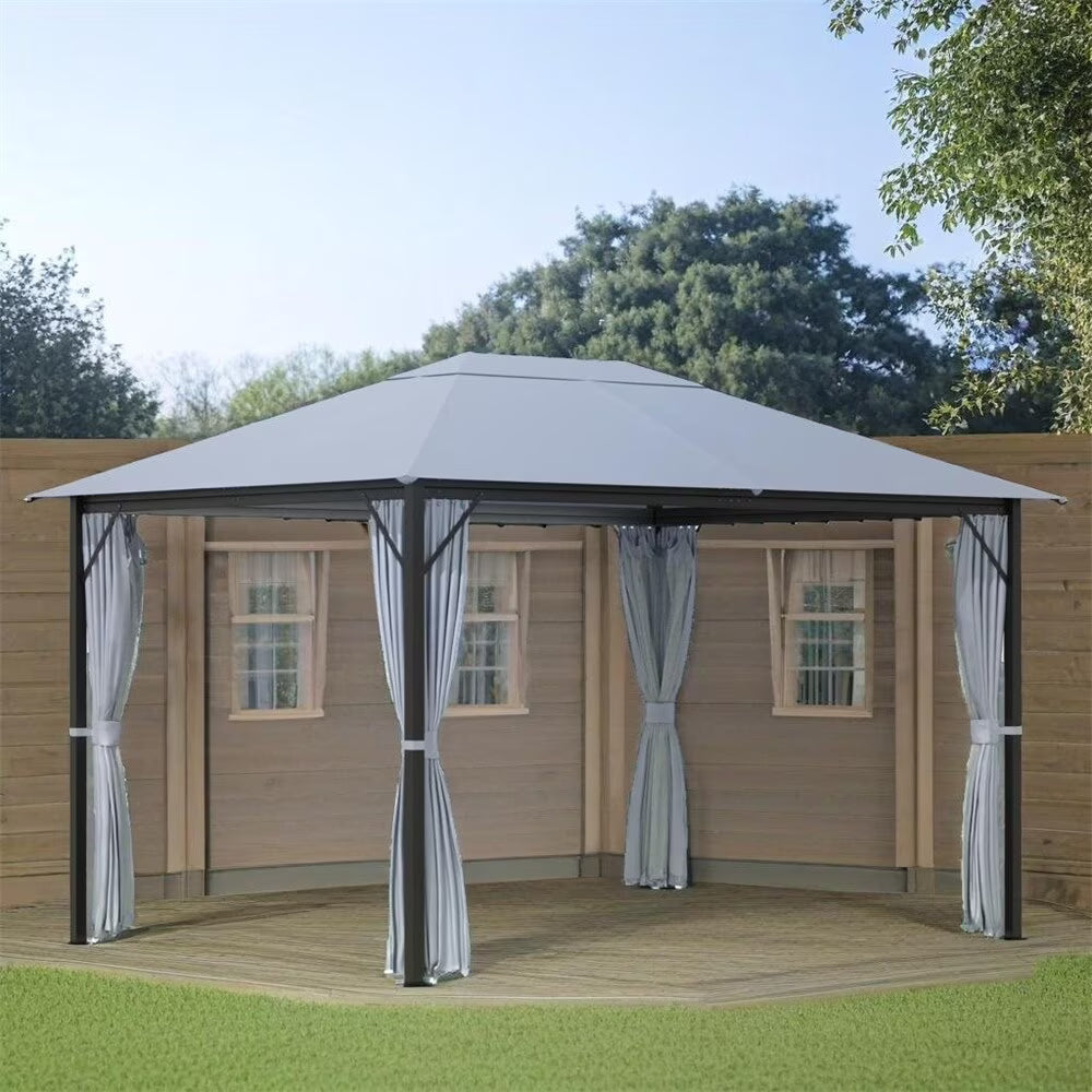 Aluminum Frame Outdoor Gazebo with Netting A49095